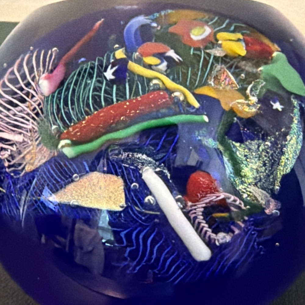 Glass Eye Studio "End Of The Day" Art Glass RARE Paperweight 2004 Confetti VTG - Picture 7 of 13
